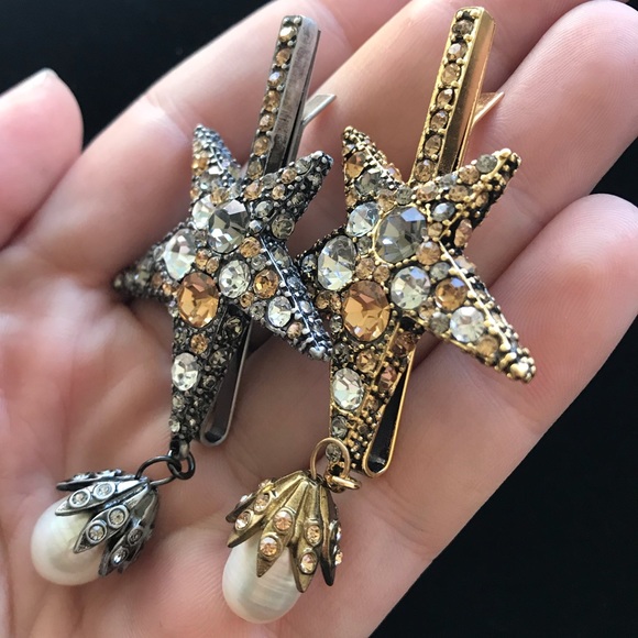 Signed🖤Alexander McQueen Star Drop Barrette/Lapel - Picture 3 of 5